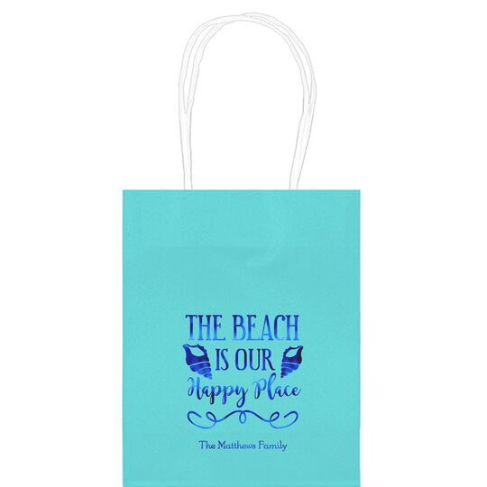 The Beach Is Our Happy Place Mini Twisted Handled Bags